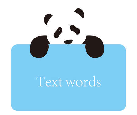 panda get on the billboard, blackboard, vector illustrationのイラスト素材
