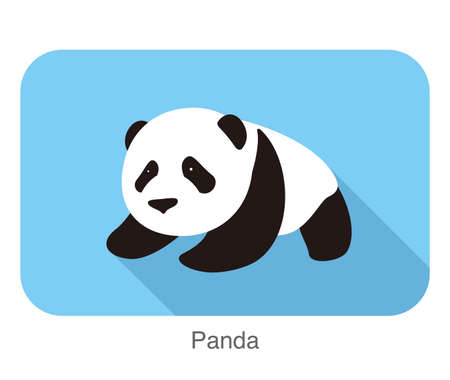 cute panda baby, flat design, vector illustratorのイラスト素材