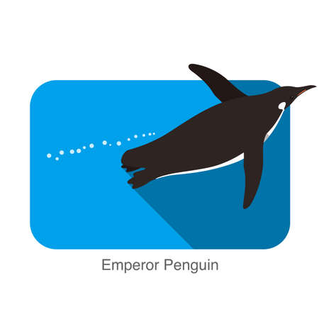 Emperor Penguin swimming in the water, Penguin seed series, vectorのイラスト素材