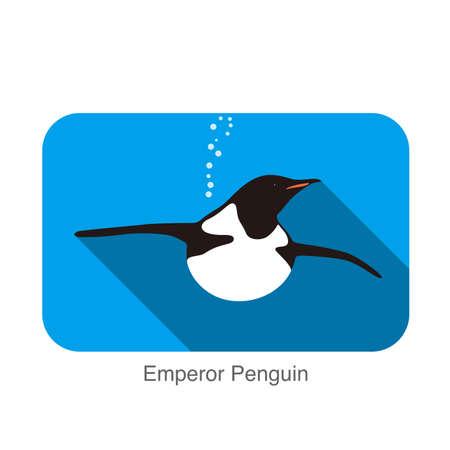 Emperor Penguin swimming in the water, Penguin seed series, vectorのイラスト素材
