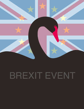 Brexit, black swan event poster vector illustrationのイラスト素材