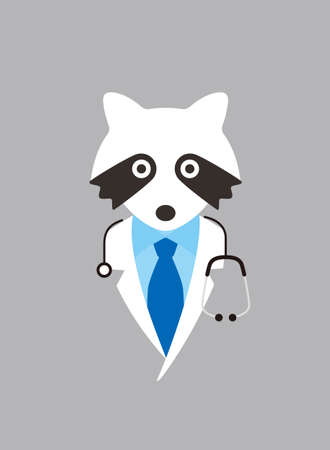 Portrait of raccoon, wearing something, cool style, doctor cosplayのイラスト素材