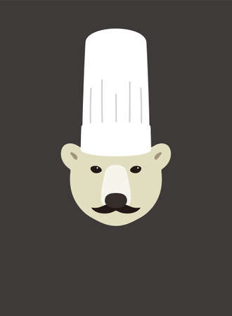 Portrait of bear, wearing chef hat, cool styleのイラスト素材