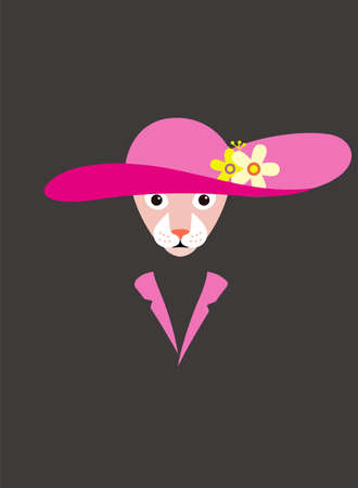Portrait of cat, wearing sombrero hat, cool styleのイラスト素材