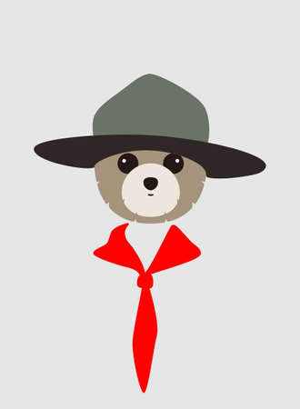 Portrait of dog, wearing hat, like a USA student, cool style, cosplayのイラスト素材