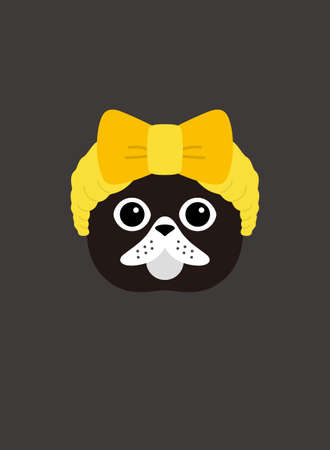 Portrait of cat, wearing hair bands, cool styleのイラスト素材