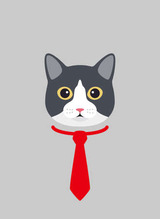 Portrait of cat, wearing scarf, like a student, cool style, cosplayのイラスト素材