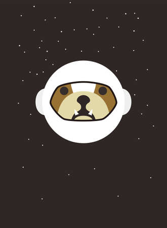 Portrait of dog, wearing space cap, like an astronaut, cool style, cosplayのイラスト素材