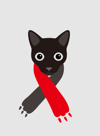 Portrait of cat, wearing scarf, like a man, cool style, cosplayのイラスト素材