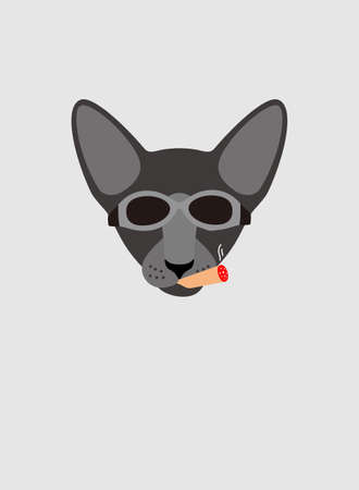 Portrait of cat, wearing glasses, like a gang boss, cool style, cosplayのイラスト素材