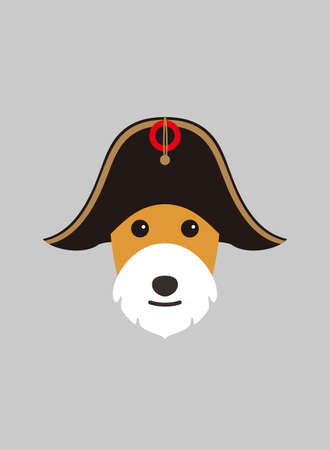 Portrait of dog, wearing something, like Napoleon, cool styleのイラスト素材