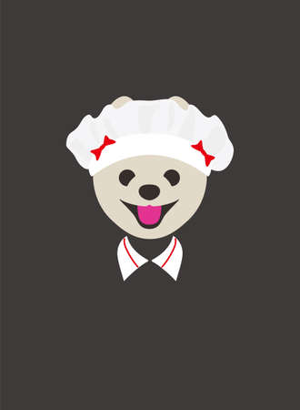 Portrait of dog, wearing waiter cap, like cleaning aunt, cool style, cosplayのイラスト素材
