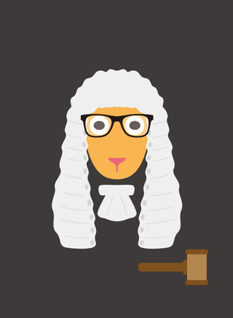 Portrait of sheep, wearing something, like lawyer, cool styleのイラスト素材