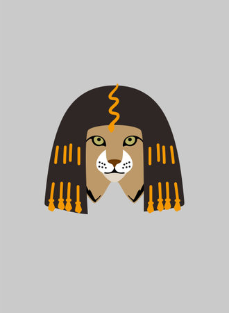 Portrait of cat, wearing something, like Cleopatra cool styleのイラスト素材