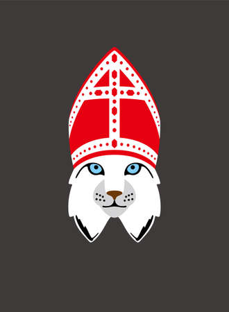 Portrait of cat, wearing something, like pontiff, cool styleのイラスト素材