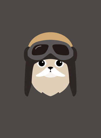 Portrait of cat, wearing Air helmet, like a pilot, cool styleのイラスト素材