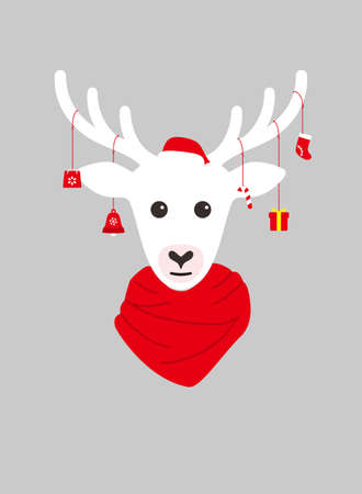 Portrait of deer, wearing something, cool styleのイラスト素材