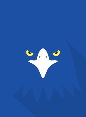 Eagle face flat icon design. Animal icons series, vector illustrationのイラスト素材