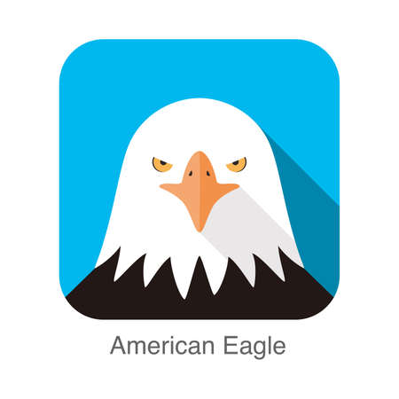 Eagle face flat icon design. Animal icons series, vector illustrationのイラスト素材