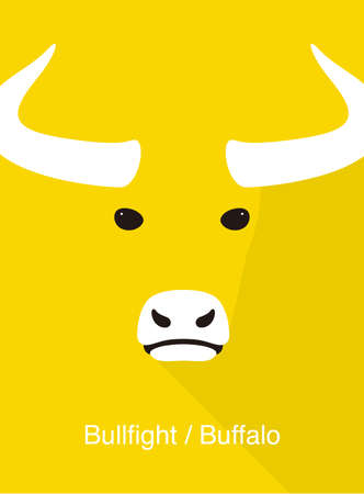African Buffalo face flat icon design, vector illustrationのイラスト素材
