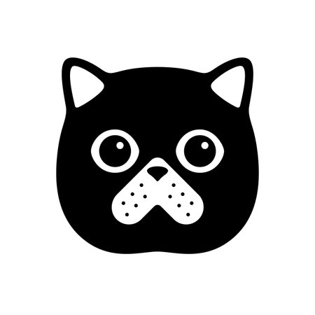 Exotic cat face flat icon design, vector illustrationのイラスト素材