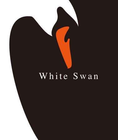 White swan covering, vector illustrationのイラスト素材