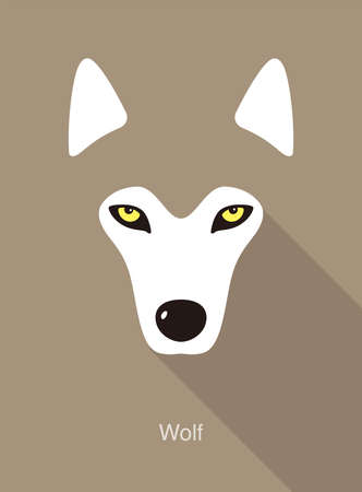 Wolf face flat icon design, vector illustrationのイラスト素材