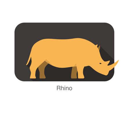 Flat rhino body design vector illustrationのイラスト素材