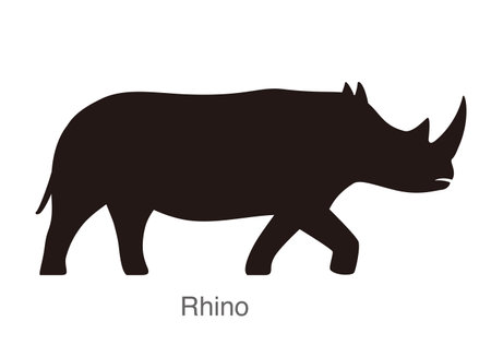 Flat gray rhino body design vector illustrationのイラスト素材