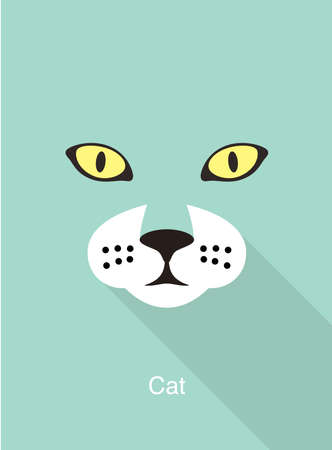 Cat cartoon face icon, vector illustrationのイラスト素材