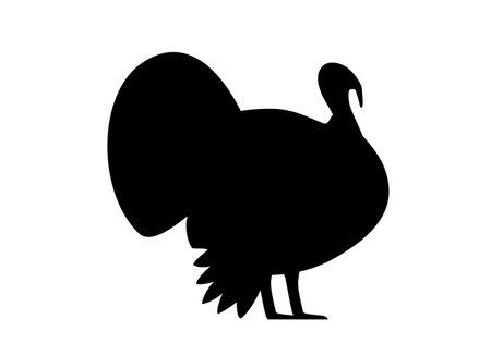 Turkey, farm animal black icon, vector illustrationのイラスト素材