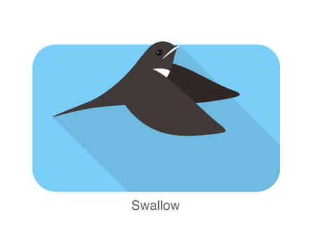 Swallow flat icon design, cartoon, vector illustrationのイラスト素材
