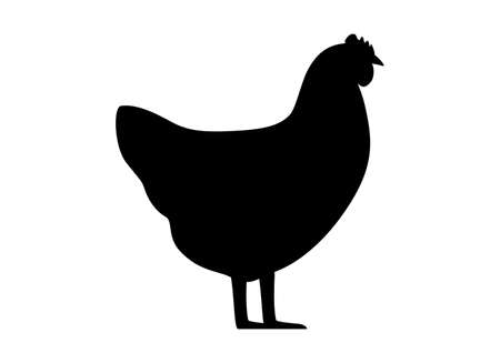 Hen, farm animal black icon, vector illustrationのイラスト素材