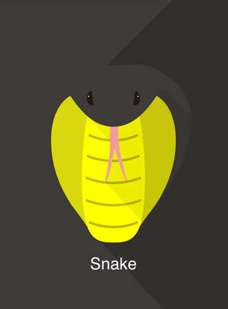 Cobra snake face flat icon design, vector illustrationのイラスト素材