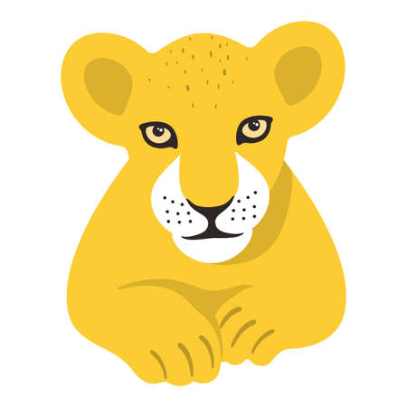 Little big cat, lion cub, vector illustrationのイラスト素材