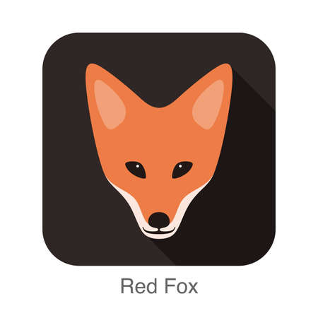Fox face flat icon design, vector illustrationのイラスト素材