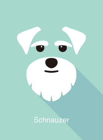 Schnauzer dog face flat icon design, vector illustrationのイラスト素材