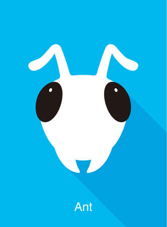 Ant face icon flat designのイラスト素材