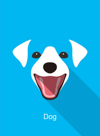dog laughing face flat icon design, vector illustrationのイラスト素材