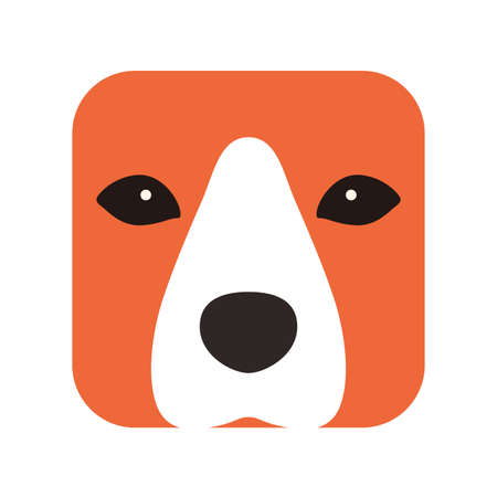dog face flat icon design, vector illustrationのイラスト素材