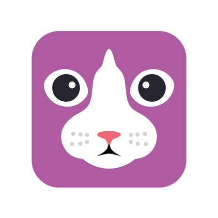 Cute cat, cartoon flat icon designのイラスト素材