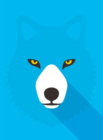 Coyote or wolf face, cute flat portrait icon, vector illustrationのイラスト素材