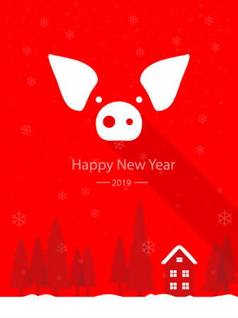 The year of pig, Chinese Zodiacのイラスト素材
