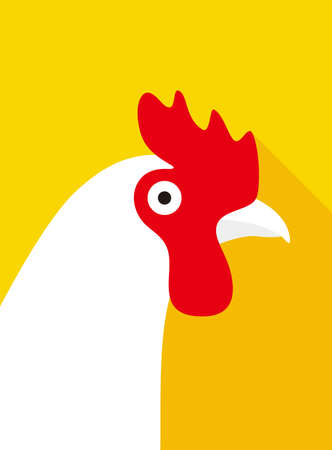 hen face flat icon design, vector illustrationのイラスト素材