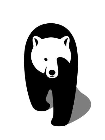 Brown bear walking flat 3D icon design, vector illustrationのイラスト素材