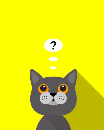 cat looking up and thinkingのイラスト素材