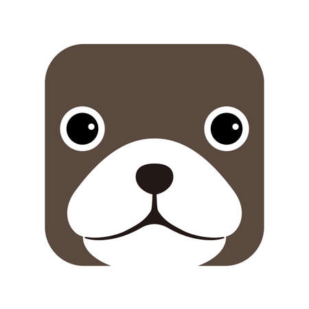 dog face flat icon design, vector illustrationのイラスト素材