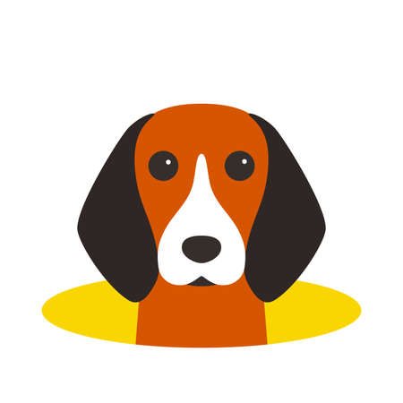Beagle come out of the hole, watching vector illustrationのイラスト素材