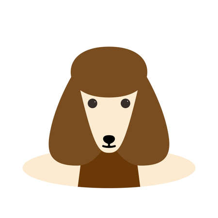 Poodle come out of the hole, watching vector illustrationのイラスト素材
