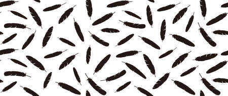 Feather seamless pattern, vector illustrationのイラスト素材